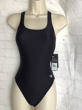 Speedo Black Racerback One-Piece Swimsuit